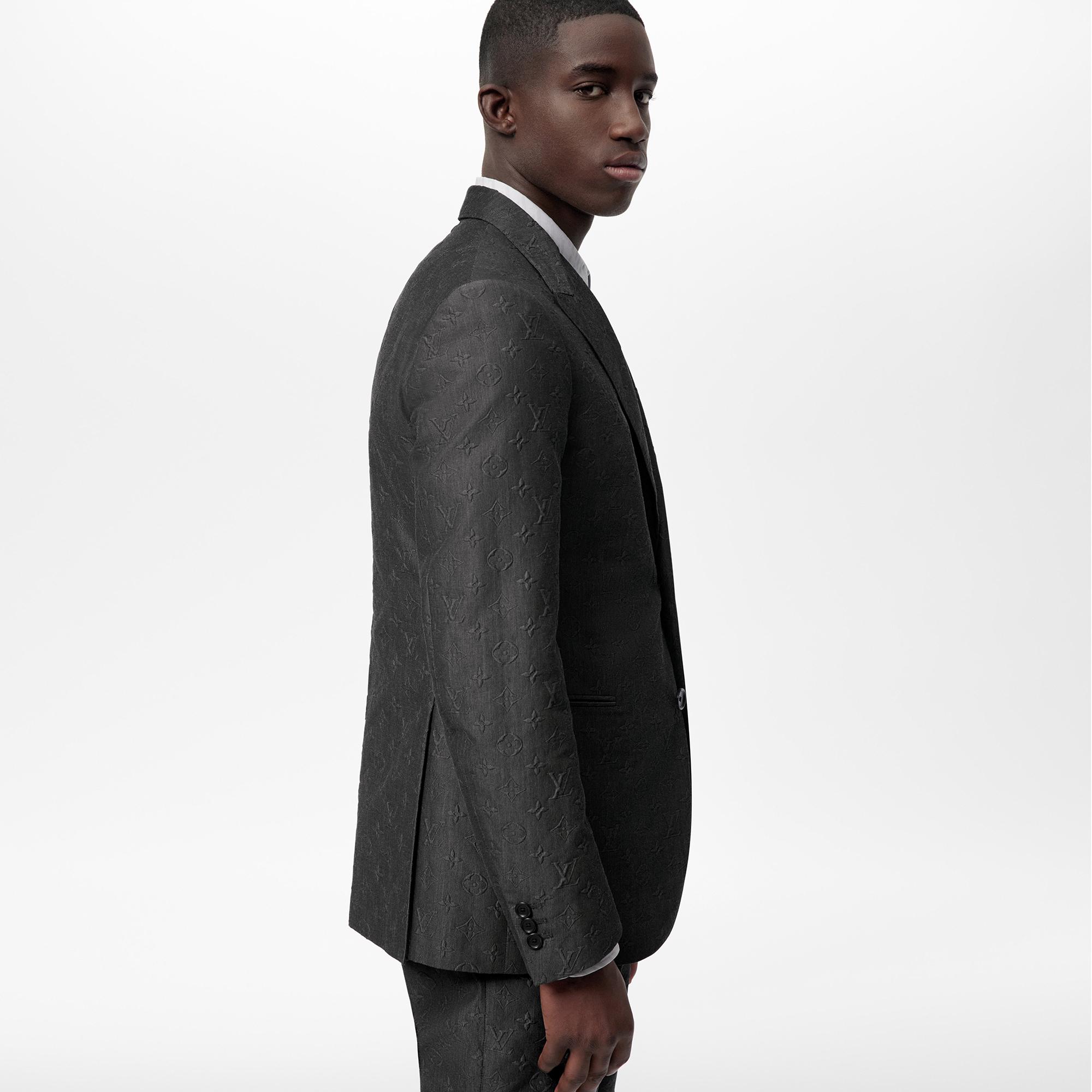 LVSE SingleBreasted Embossed Monogram Jacket Men ReadytoWear